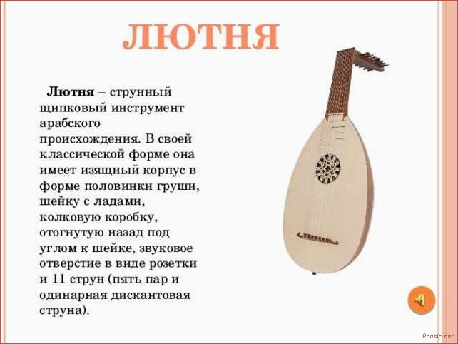 История лютни музыкального инструмента